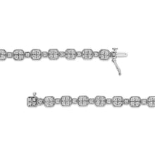 Load image into Gallery viewer, 10K White Gold 2.0 Cttw Diamond Square Link Bracelet (J-K Color, I2-I3 Clarity) - Size 7.25"
