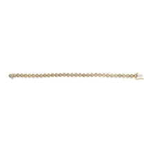 Load image into Gallery viewer, 14K Yellow Gold Plated .925 Sterling Silver 1/10 Cttw Diamond Open Circle Beaded Wheel Link Tennis Bracelet (I-J Color, I3 Clarity) - 7.25"
