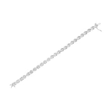 Load image into Gallery viewer, .925 Sterling Silver 1/4 Cttw Miracle Set Diamond "X" Link Bracelet (I-J Color, I3 Clarity) - 7.25"
