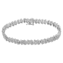 Load image into Gallery viewer, .925 Sterling Silver 1.0 cttw Diamond "Arrow" Shape Tennis Link Bracelet (I-J Color, I3 Clarity) -7.25"
