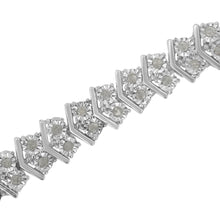 Load image into Gallery viewer, .925 Sterling Silver 1.0 cttw Diamond "Arrow" Shape Tennis Link Bracelet (I-J Color, I3 Clarity) -7.25"
