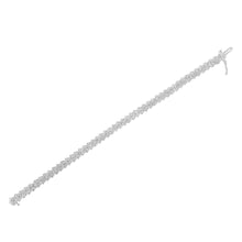 Load image into Gallery viewer, .925 Sterling Silver 1.0 Cttw Chevron 2 Stone Arrow Link Tennis Bracelet (I-J Color, I3 Clarity) - 7â€
