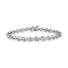 Load image into Gallery viewer, .925 Sterling Silver 1/10 Cttw Round-Cut Diamond Links of Flame Bracelet (I-J Color, I3) - 7.25"
