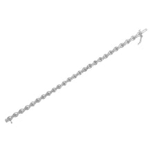 Load image into Gallery viewer, Sterling Silver Diamond Cluster Link Bracelet (1 cttw, I-J Color, I2-I3 Clarity)
