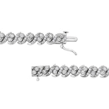Load image into Gallery viewer, .925 Sterling Silver 2.0 Cttw Round-Cut Diamond "S" Link Bracelet (I-J Color, I3 Clarity) - 7.25"
