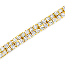 Load image into Gallery viewer, 14K Yellow Gold Plated .925 Sterling Silver 3.0 Cttw Diamond Link Bracelet (K-L Color, I2-I3 Clarity) - 7.25"
