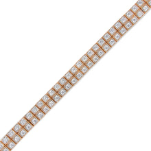 Load image into Gallery viewer, 14K Rose Gold 3.0 Cttw Lab Grown Diamond Two Row Milgrain 7" Inch Tennis Bracelet (G-H Color, VS2-SI1 Clarity)
