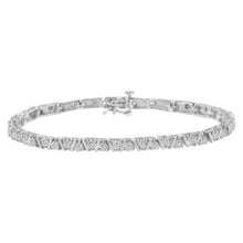 Load image into Gallery viewer, .925 Sterling Silver 1.0 cttw Miracle-Set Diamond Tennis Bracelet (I-J Color, I3 Clarity) - 7.25"
