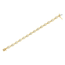 Load image into Gallery viewer, 10K Yellow Gold Plated .925 Sterling Silver 1 cttw Prong Set Round-Cut Diamond Link Bracelet (J-K Color, I1-I2 Clarity) - 7.25"
