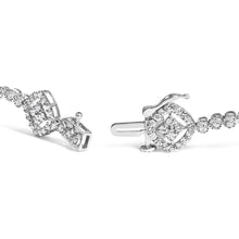 Load image into Gallery viewer, .925 Sterling Silver 3.0 Cttw Diamond Halo Square Shape Link Bracelet (I-J Color, I3 Clarity) - 7.25"
