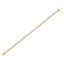 Load image into Gallery viewer, 14K Yellow Gold Plated .925 Sterling Silver 3.0 Cttw Miracle-Set Diamond Tennis Bracelet (L-M Color, I2-I3 Clarity) - 7.25"
