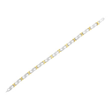 Load image into Gallery viewer, 10k Yellow Gold Plated Sterling Silver 1/4 cttw Diamond Infinity and X Link Bracelet (I-J Clarity, I2-I3 Color) - Size 7.25"
