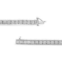 Load image into Gallery viewer, .925 Sterling Silver 1/4 Cttw Diamond Link Bracelet (I-J Color, I2-I3 Clarity) - Size 7.25"
