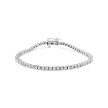 Load image into Gallery viewer, 14K White Gold 1.0 Cttw Miracle Set Round-Cut Lab Grown Diamond Illusion Tennis Bracelet (F-G Color, VS2-SI1 Clarity) Size 7"
