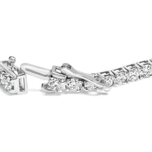 Load image into Gallery viewer, 14K White Gold 7.0 cttw 4-Prong Set Lab Grown Diamond 7" Tennis Bracelet

