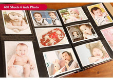 Load image into Gallery viewer, 600 Sheets 6-inch Photo Interstitial Photo Album Retro PU leather Foto Albums Scrapbook Photo Albums Birthday Gift Family Scrapbook Albums Family Anniversary Gift For Couple
