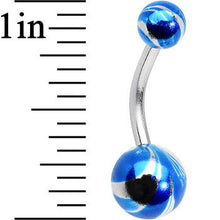 Load image into Gallery viewer, Blue Swirl Ball Ends Super Simple Belly Ring

