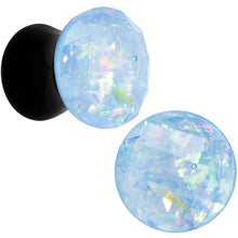 Load image into Gallery viewer, Aqua Black Acrylic Blow Your Mind Saddle Plug Set 2G to 00G
