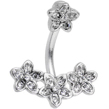 Load image into Gallery viewer, Clear Gem Field of Flowers Double Mount Belly Ring
