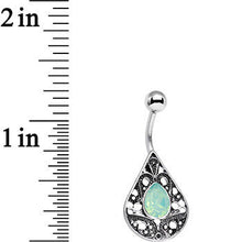 Load image into Gallery viewer, Light Green Faux Opal Oval Drop Tears of Heaven Belly Ring
