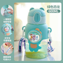 Load image into Gallery viewer, 600ml Kids Water Bottles Summer Cute High Beauty Straw Cup for Girls School Baby Leak proof Cartoon Children Water Bottle Water Bottle Cute Water Bottles for Girls Water Bottle with Straw and Adjustable Strap Portable Leakproof Bottles

