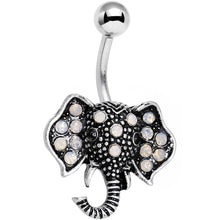 Load image into Gallery viewer, Pink Faux Opal Elegant Elephant Head Belly Ring
