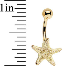 Load image into Gallery viewer, Gold PVD Undersea Studded Starfish Belly Ring

