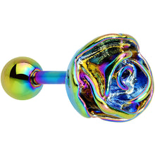Load image into Gallery viewer, 16G 1/4 Rainbow PVD Romantic Rose Flower Cartilage Earring
