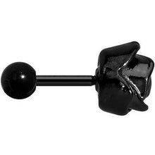 Load image into Gallery viewer, 16G 1/4 Black PVD Romantic Rose Flower Cartilage Earring
