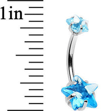Load image into Gallery viewer, Aqua Gem Dynamic Duo Super Star Internally Threaded Belly Ring
