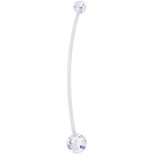 Load image into Gallery viewer, Clear Ultra Glitter Glamour PTFE Pregnancy Belly Ring
