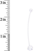 Load image into Gallery viewer, Clear Ultra Glitter Glamour PTFE Pregnancy Belly Ring
