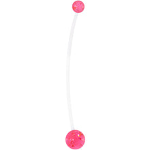 Load image into Gallery viewer, Pink Ultra Glitter Glamour PTFE Pregnancy Belly Ring
