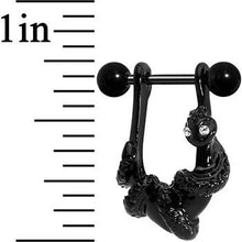 Load image into Gallery viewer, 16G 3/8 Black Plated Coiled Snake Right Dangle Cartilage Earring
