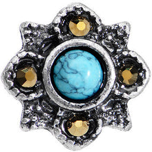 Load image into Gallery viewer, 16G 1/4 Faux Turquoise Bohemian Flower Tragus Cartilage Earring
