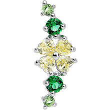 Load image into Gallery viewer, 16G 1/4 Yellow Green Jeweled Clover Left Ear Cartilage Earring
