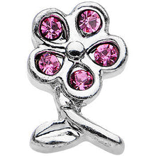 Load image into Gallery viewer, 16G Pink Gem Petal Flower Right Ear Cartilage Earring
