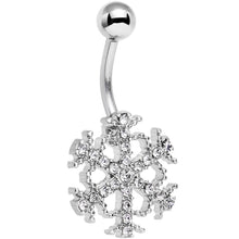 Load image into Gallery viewer, Clear Gem Winter Wonderland Snowflake Belly Ring
