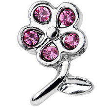 Load image into Gallery viewer, 16G 1/4 Pink Gem Petal Flower Left Ear Cartilage Earring
