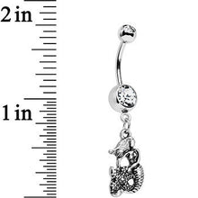 Load image into Gallery viewer, Clear Gem Miss Mermaid and Mr Starfish Dangle Belly Ring
