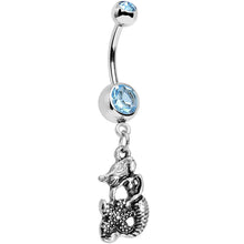 Load image into Gallery viewer, Aqua Gem Miss Mermaid and Mr Starfish Dangle Belly Ring
