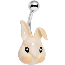 Load image into Gallery viewer, Pretty Peach Happy Easter Bunny Rabbit Belly Ring
