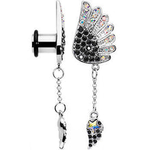Load image into Gallery viewer, 0G Aurora Black Gem Arial Angel Wings Dangle Plug Set
