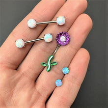 Load image into Gallery viewer, Light Blue Synthetic Opal Stainless Steel Post Stud Earring Pack Set of 3
