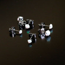 Load image into Gallery viewer, White Synthetic Opal Stainless Steel Post Stud Earring Pack Set of 3
