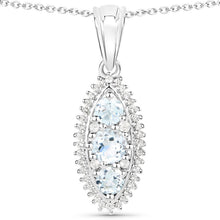 Load image into Gallery viewer, 4.50 Carat Genuine Blue Topaz and White Topaz .925 Sterling Silver 3 Piece Jewelry Set (Ring, Earrings, and Pendant w/ Chain)
