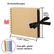 Load image into Gallery viewer, 60/80 Pages Photo Albums Scrapbook Paper  Craft Album Scrapbooking Picture Album for Wedding Anniversary Gifts Memory Scrapbook Albums Family Anniversary Gift For Couple

