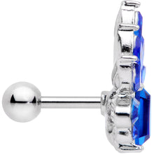 Load image into Gallery viewer, 16G 1/4 BBlue Gem Flower Tiara Cartilage Tragus Earring
