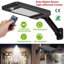 Load image into Gallery viewer, 60LEDs Solar PIR Motion Sensor Remote Control Wireless Lamp
