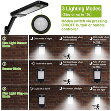 Load image into Gallery viewer, 60LEDs Solar PIR Motion Sensor Remote Control Wireless Lamp
